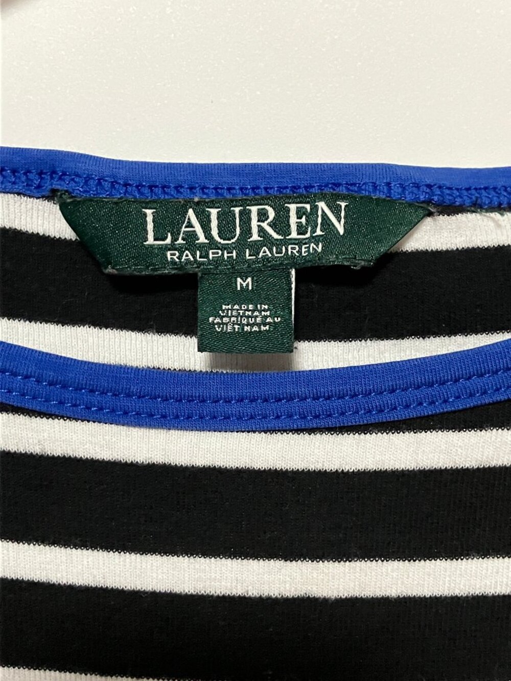 Lauren Ralph Lauren Black & White Stripe Shirt, Women's Size Medium - Picture 4 of 11